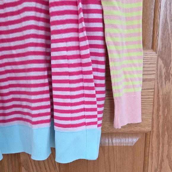 Lands' End Women's Colorful Striped Cardigan - Pink, Yellow, and Blue - Picture 4 of 15